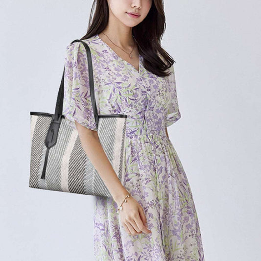 Bag Female Cotton And Linen Stripes Tote Bag Fabric Shoulder Bag