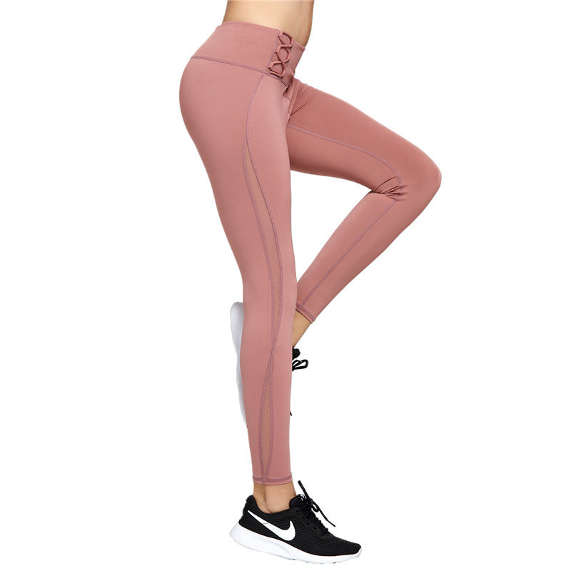 Yoga Fitness Pants Women'S Tight-Fitting Stretch Quick-Drying Trousers Outer Wear Running Training High Waist Abdomen Exercise Foot Pants Summer