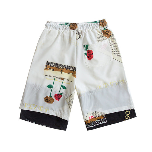Floral shorts men's beach pants