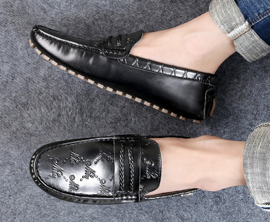 Plus Size Driving Shoes Authentic Leather Loafers Men
