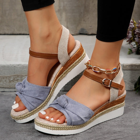 Thick-soled Bow Sandals