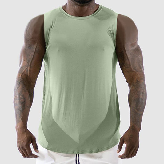 Summer New Muscle Fitness Brother Sports Undershirt Men Running Training Tops