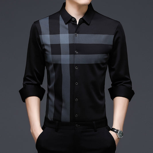 Long Sleeve Business Men's Non-ironing Shirt Breathable Stretch Shirt Men